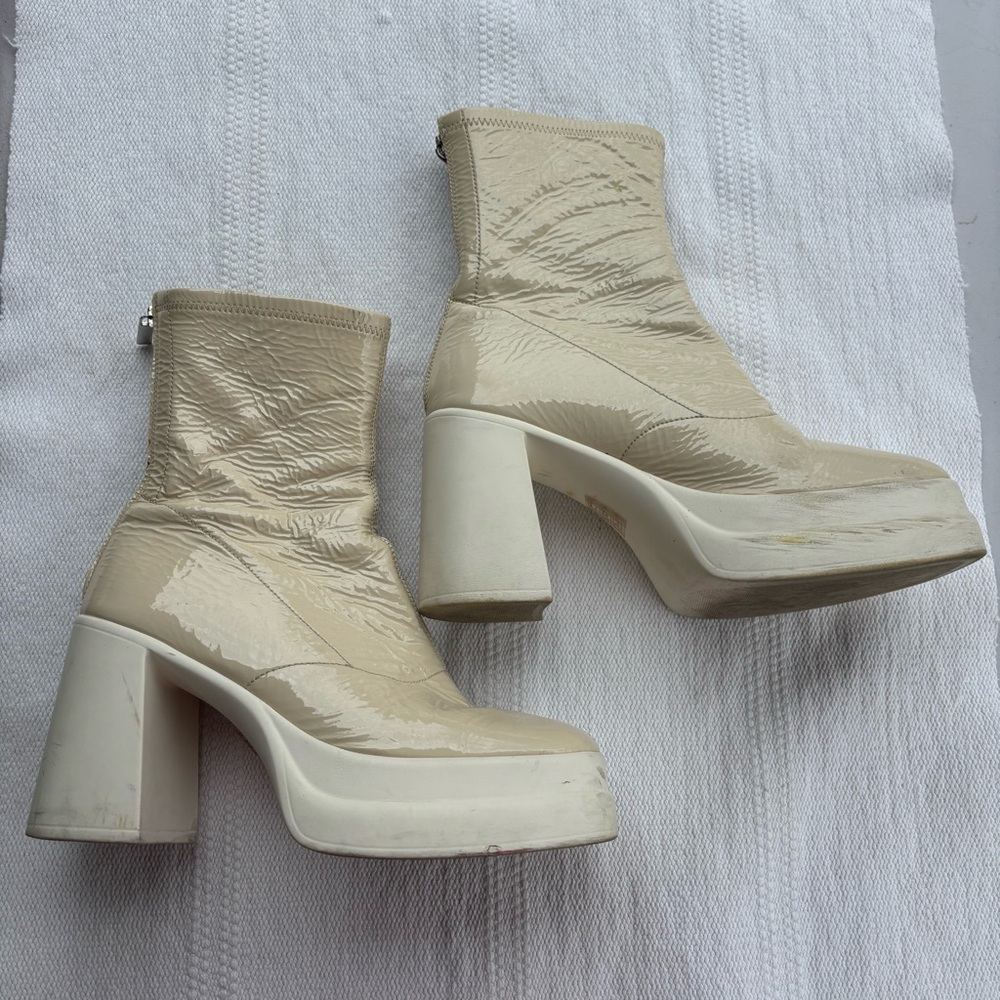 Free People Double Stack Platform Ankle Boots Siz… - image 3